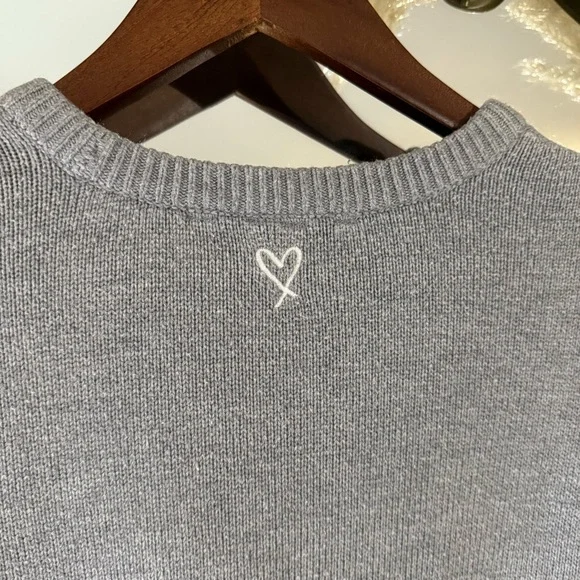 Victoria’s Secret ANGEL Gray Knit Long Sleeve Sweater Y2K Cozy Logo Pullover - Picture 7 of 7